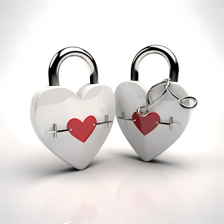 Heart-shaped Locks with Red Hearts