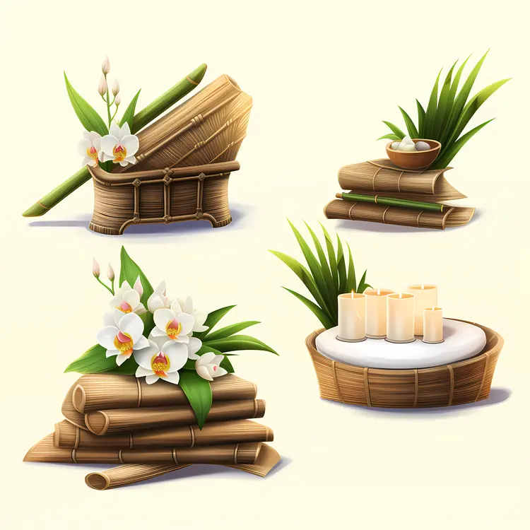Bamboo and Orchids Spa Decor