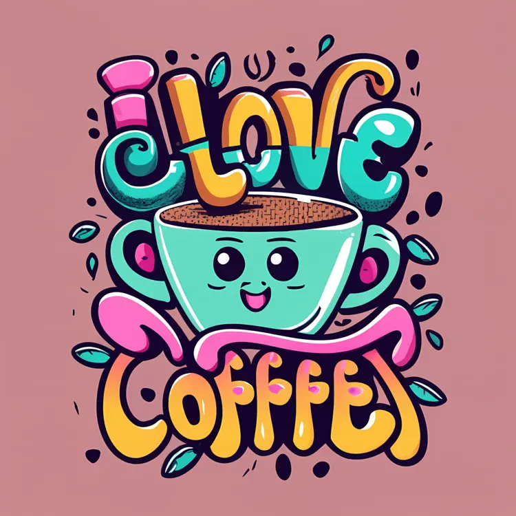 Cute Coffee Cup Doodle Illustration