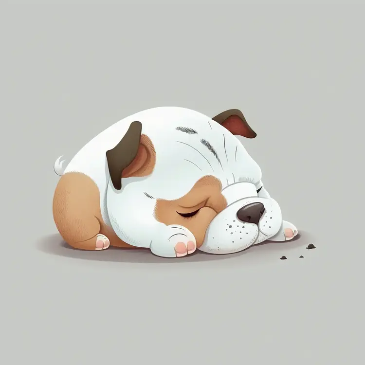 Cute Sleeping Bulldog Cartoon
