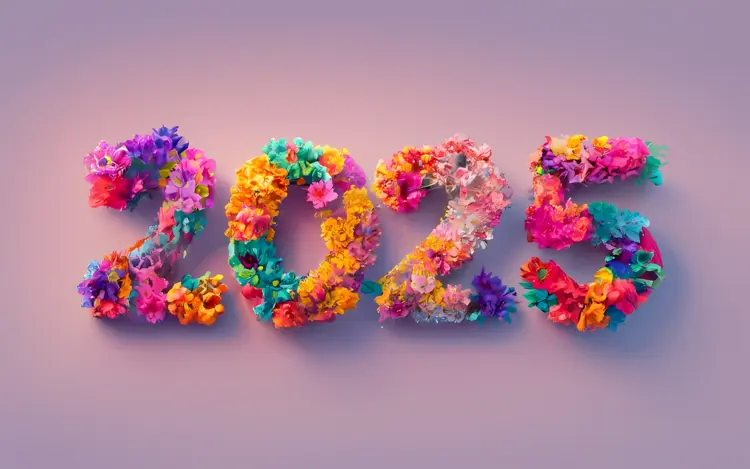 Multicolored Floral 2025 Year Design