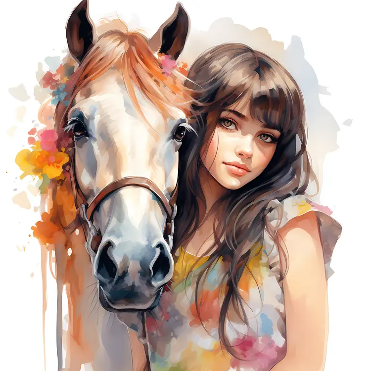 Girl with Her Horse