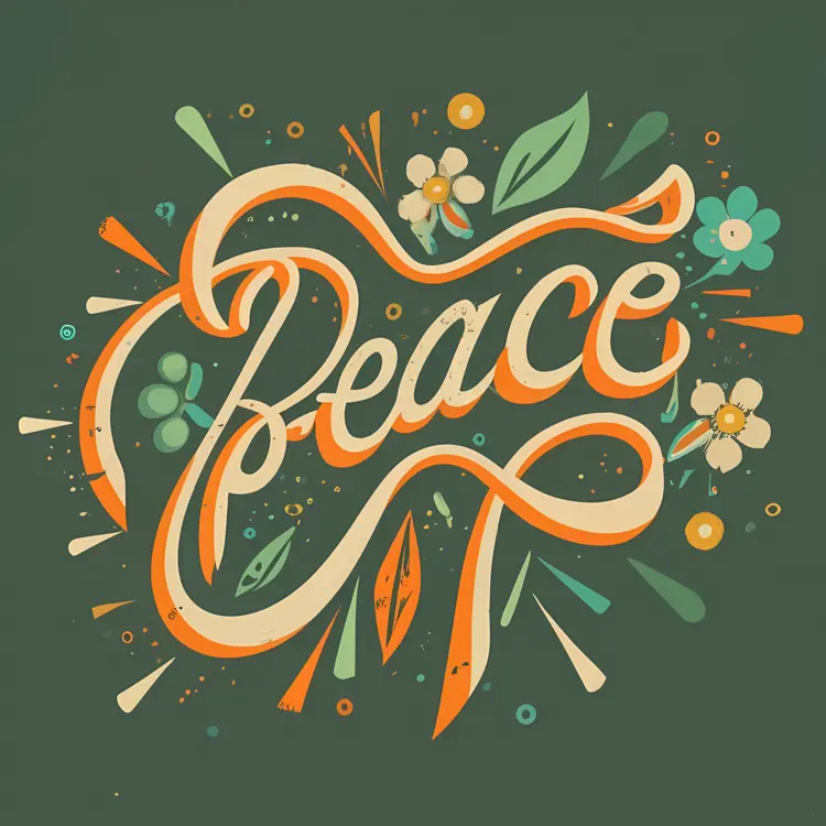 Floral Peace Typography