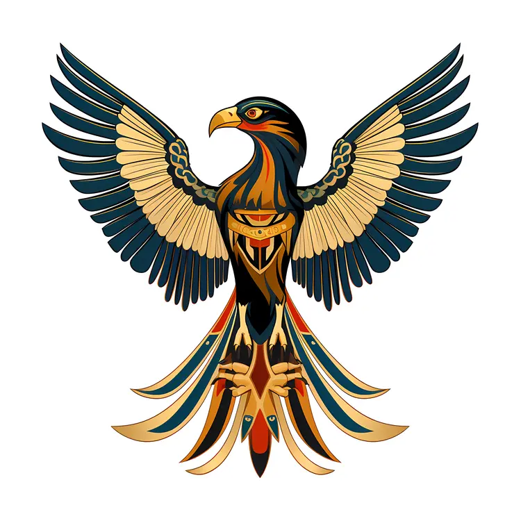 Stylized Bird with Detailed Feathers