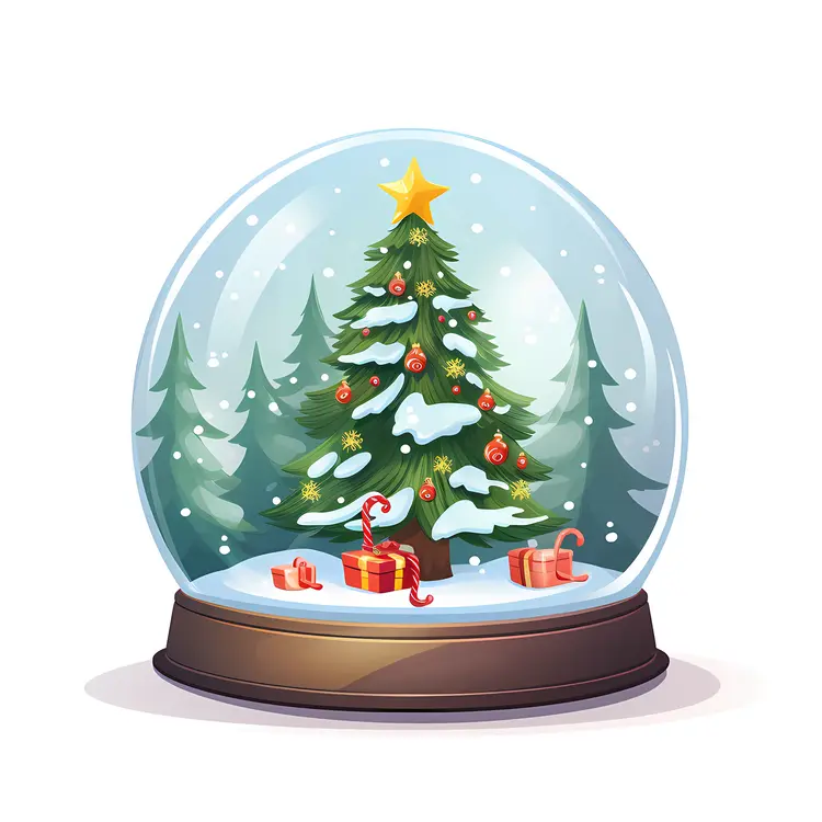 Christmas Tree in Snow Globe