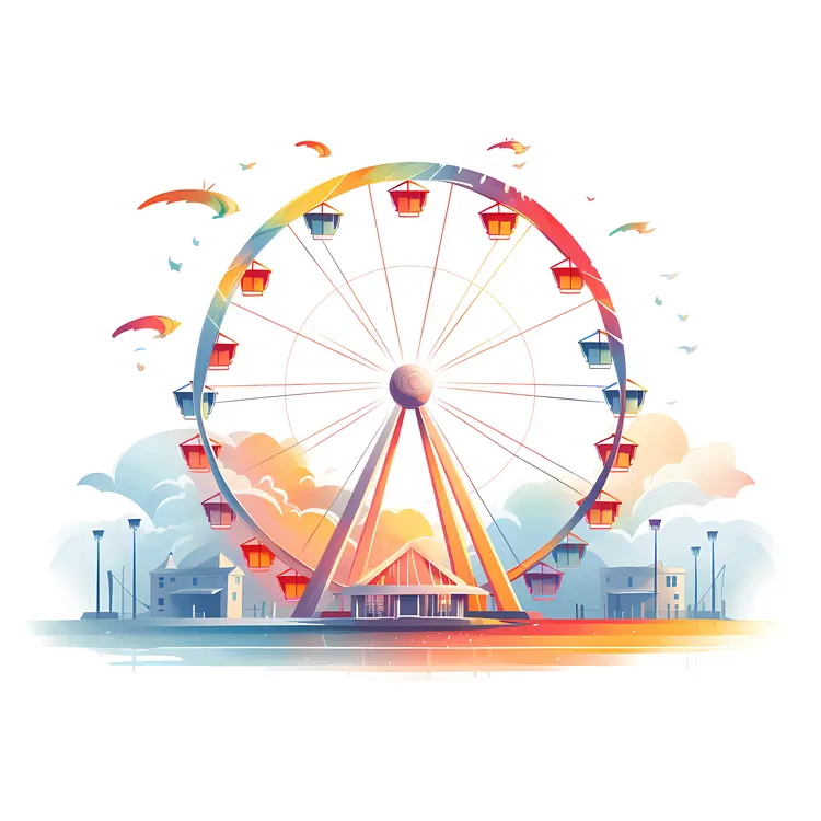 Colorful Ferris Wheel at Carnival