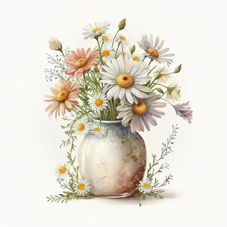 Beautiful Vase with Daisies