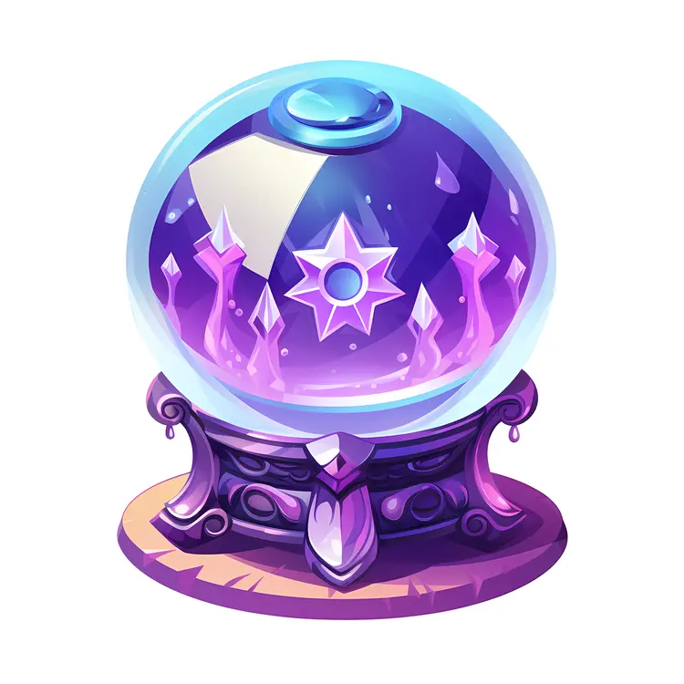 Decorative Purple Crystal Ball with Star