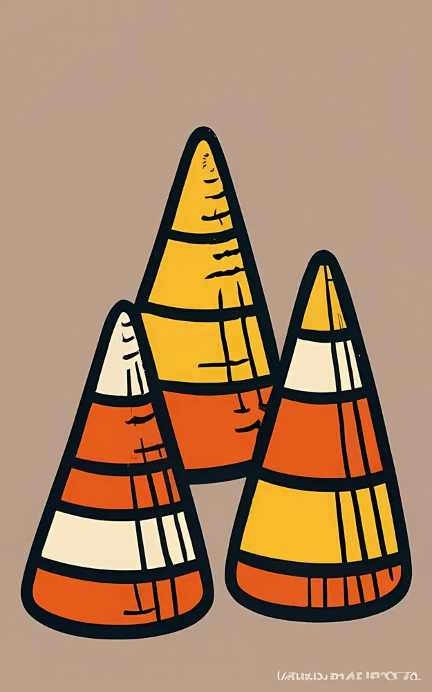Striped Candy Corn Drawing