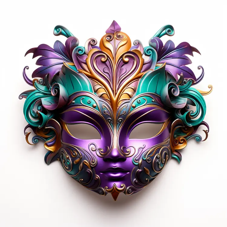 Ornate Purple and Gold Mask for Carnival