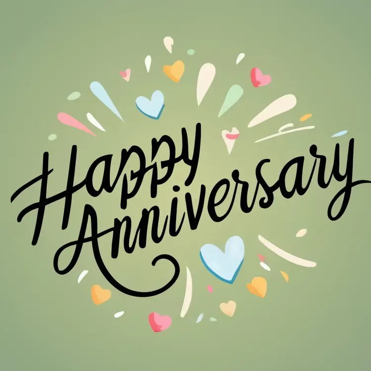 Cheerful Happy Anniversary Text