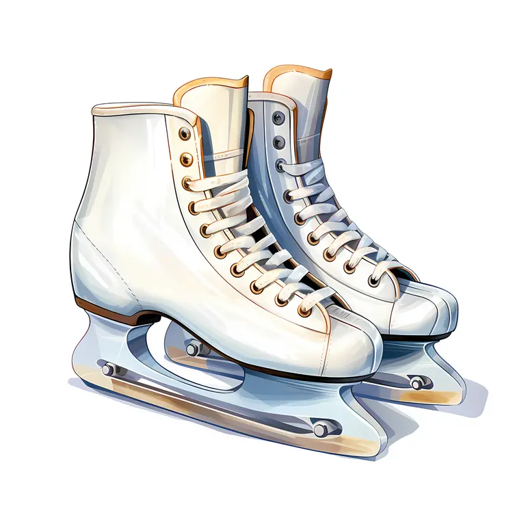Classic White Ice Skates for Winter Sports