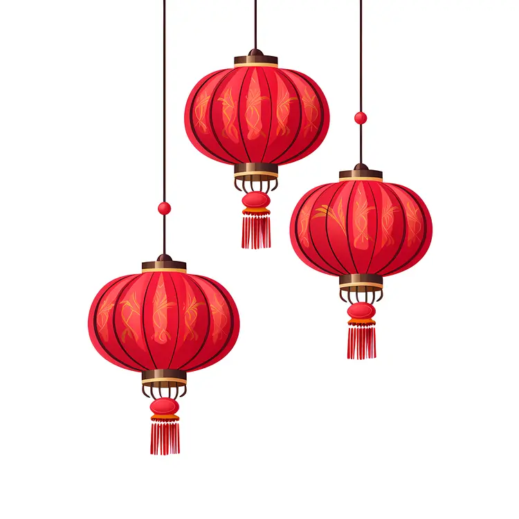 Traditional Red Lanterns for Chinese New Year Celebration