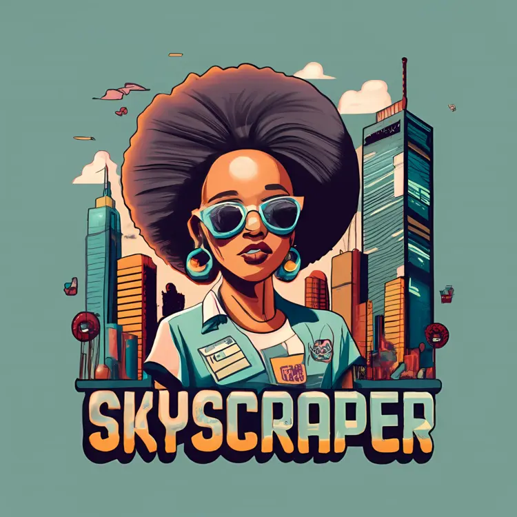 Woman with Skyscrapers Illustration