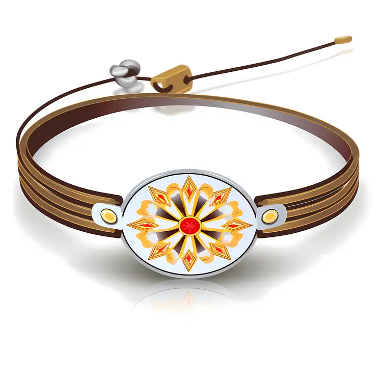 Elegant Brown Bracelet with Floral Design