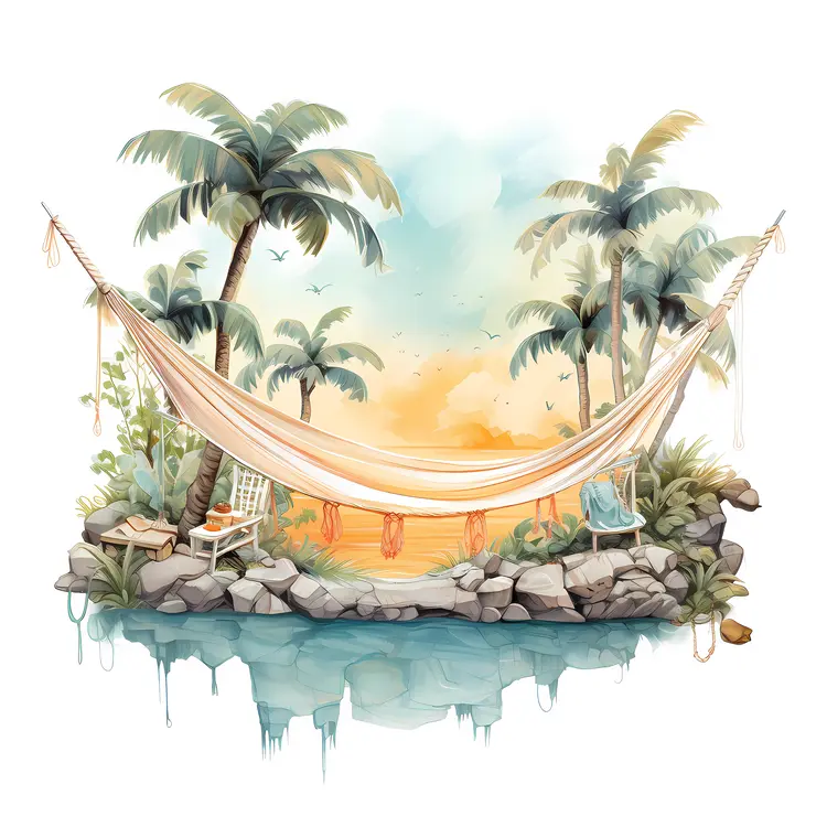 Relaxing Hammock by the Tropical Beach