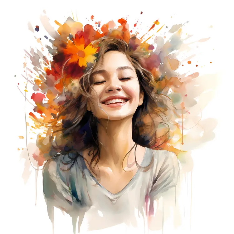 Happy Person with Colorful Background