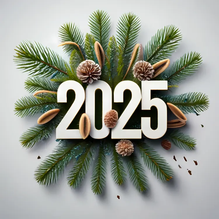 2025 with Pine Cones