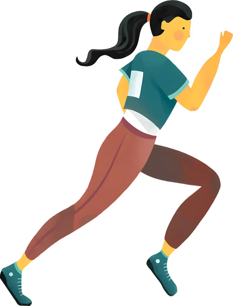 Woman Running in Athletic Gear