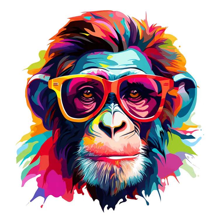 Colorful Monkey with Sunglasses