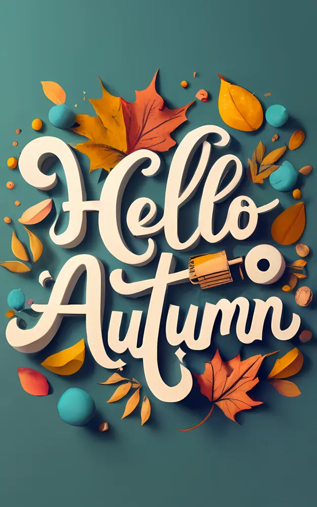 Hello Autumn with Falling Leaves