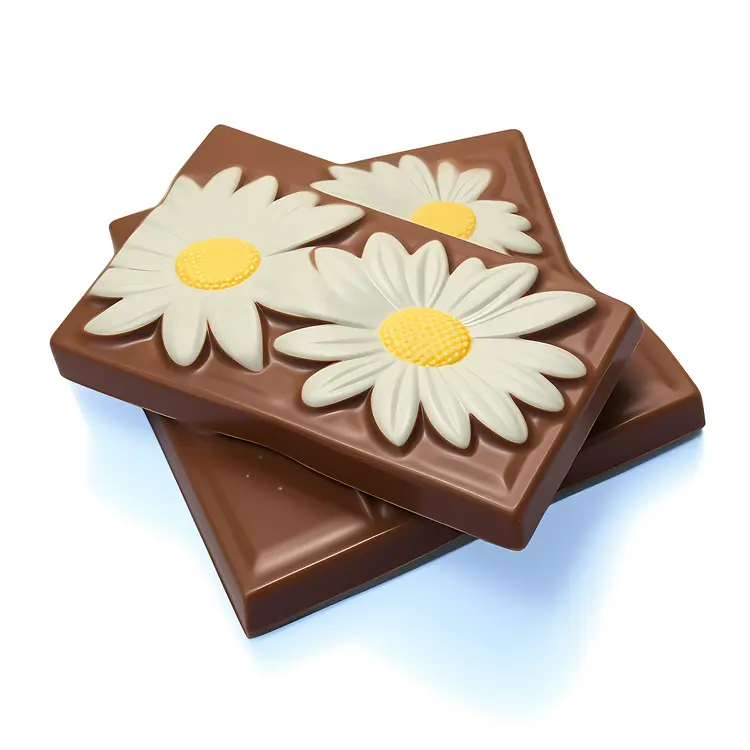 Chocolate Bar with Flower Design