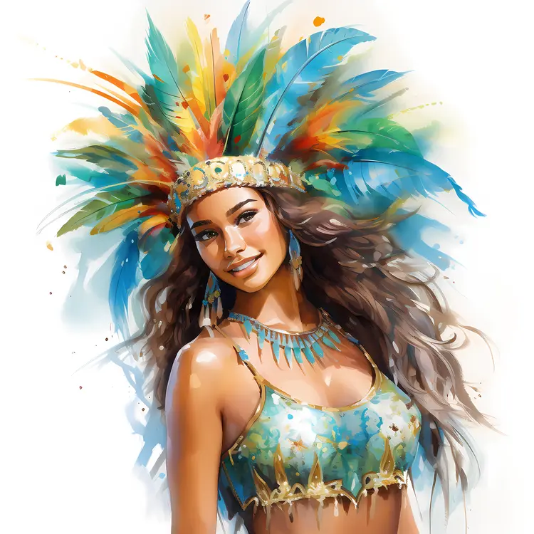 Colorful dancer in vibrant costume