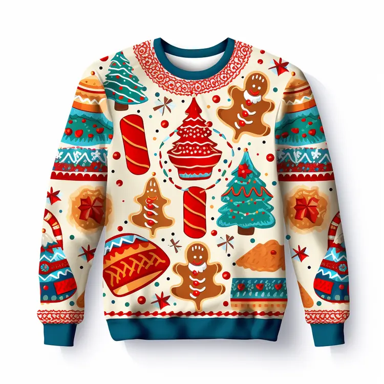 Festive Christmas Sweater with Holiday Designs