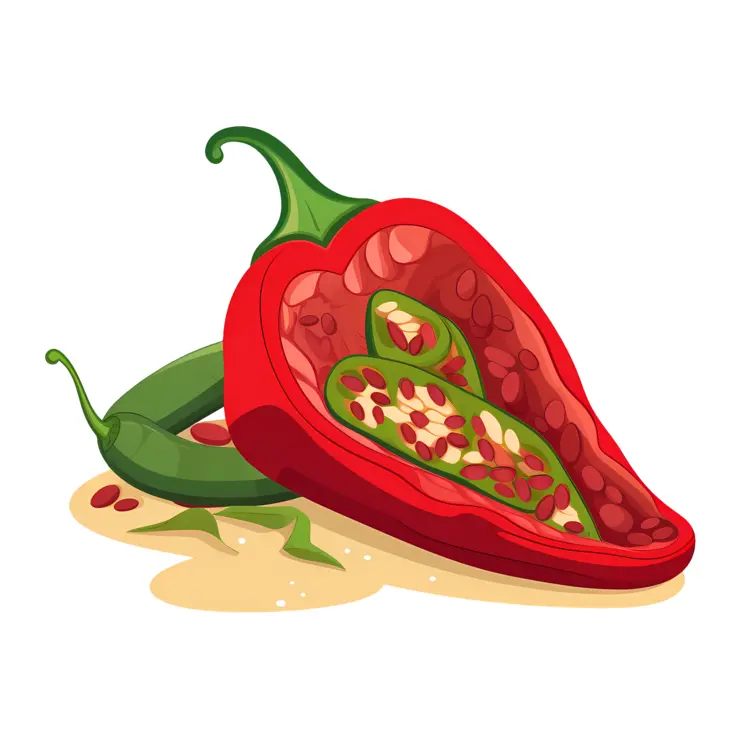 Spicy Red Chili Peppers with Seeds