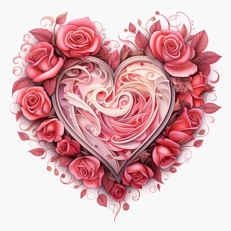 Heart Shaped Arrangement of Red Roses