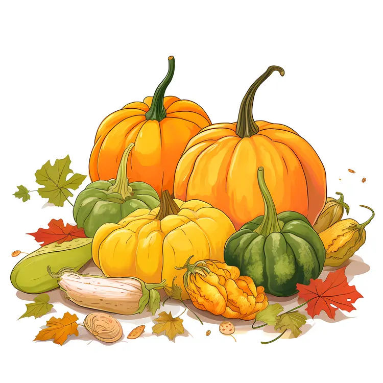 Vibrant Pumpkins and Gourds for Fall Season