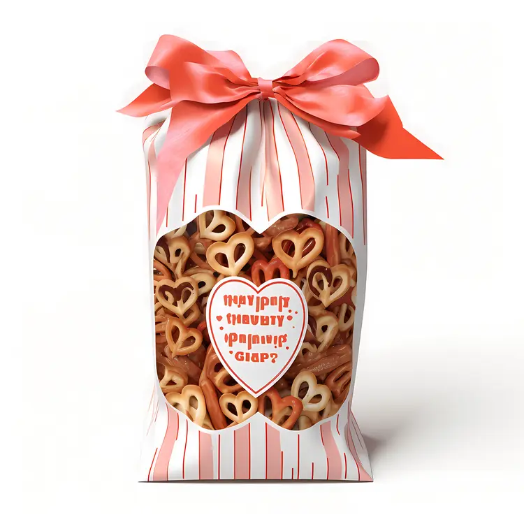 Pretzels in Striped Bag