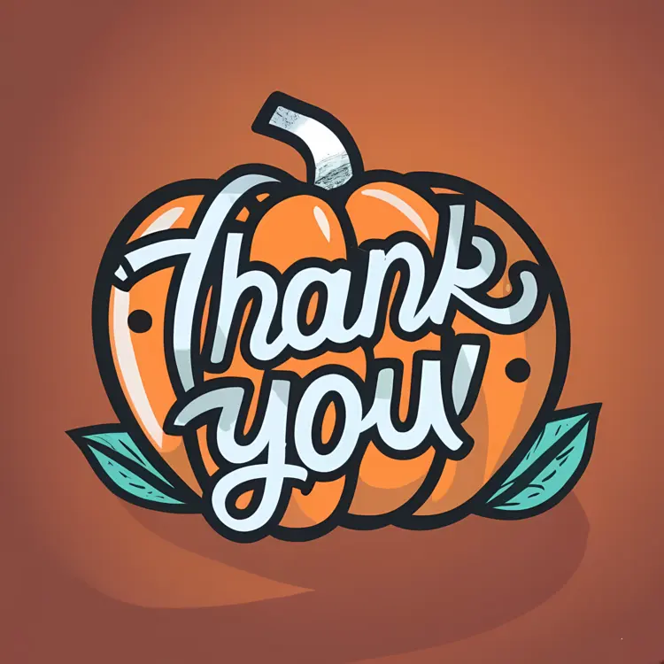 Thank You Pumpkin with Leaves