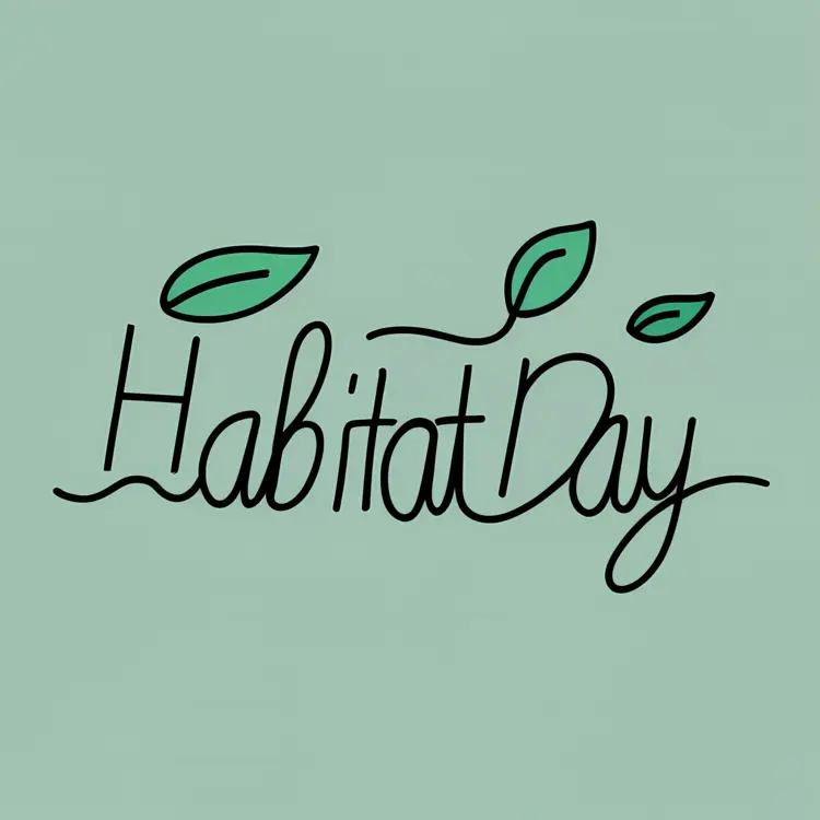 Habitat Day Text with Leaves