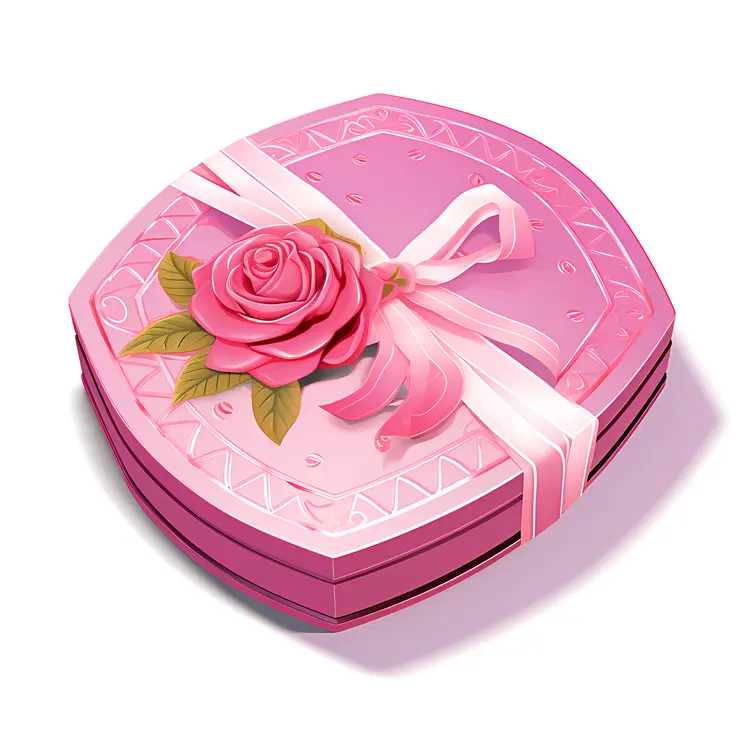 Pink Gift Box with Flower