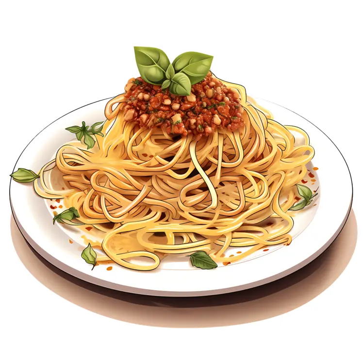 Spaghetti with Tomato Sauce and Basil