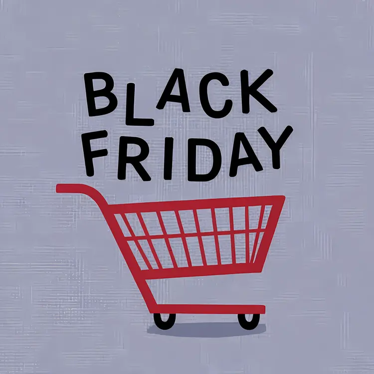 Black Friday Shopping Cart Illustration