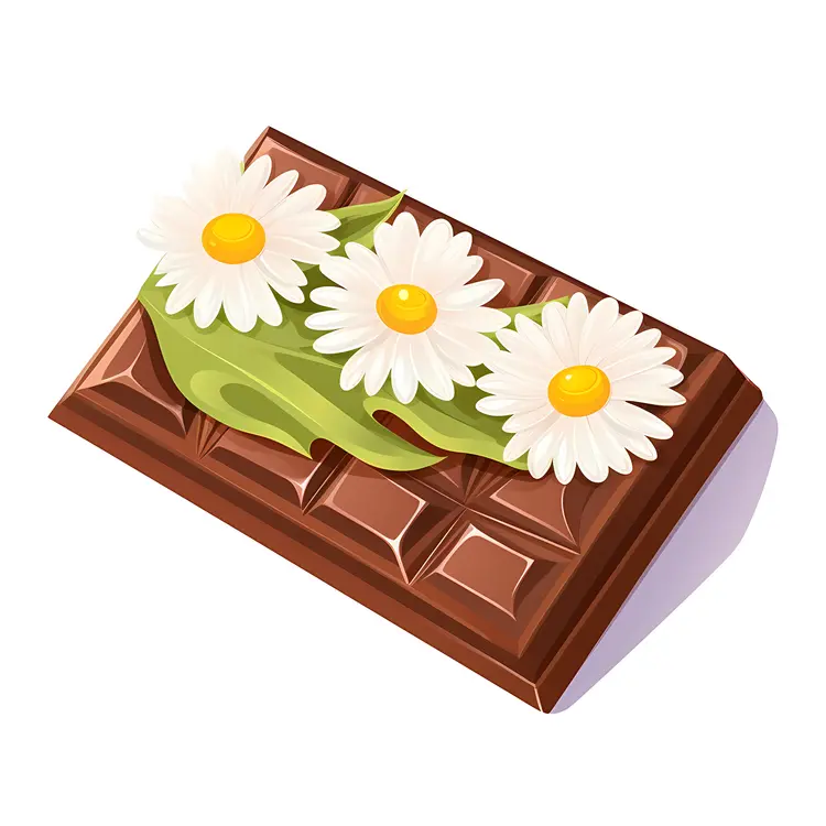 Chocolate Bar with Floral Decoration