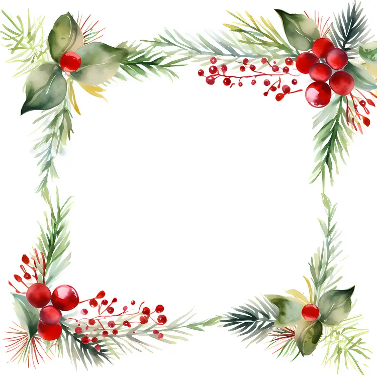 Holly and Berries Decorative Frame