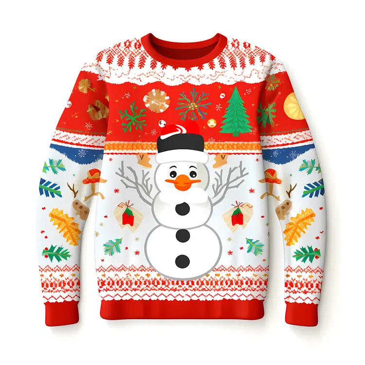 Festive Christmas Sweater with Snowman