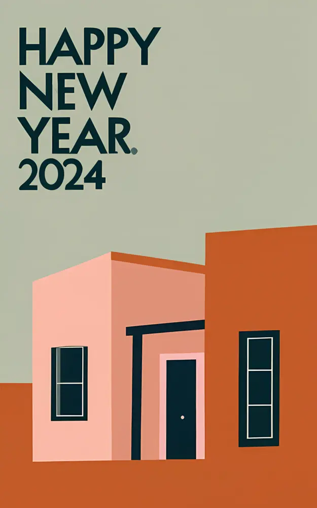 Minimalist House Happy New Year 2024