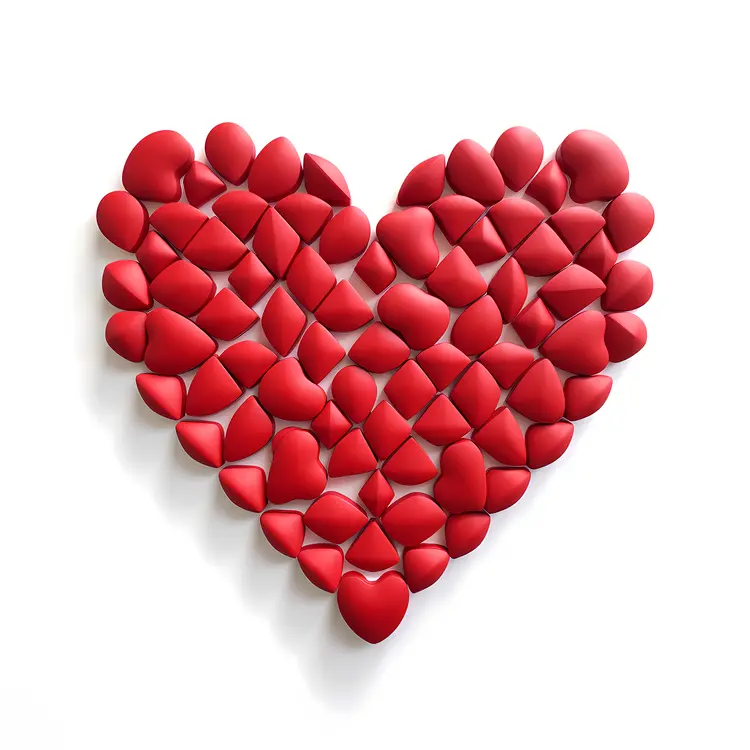 Red Heart Made of Petals
