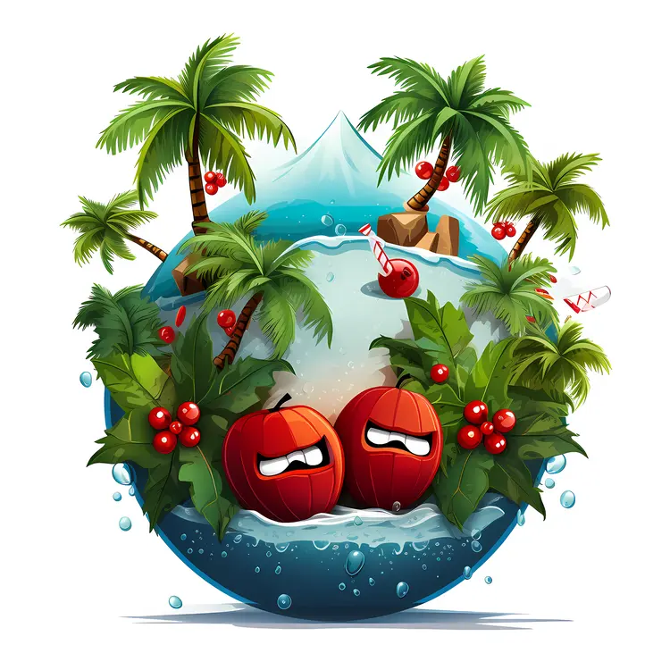 Angry Faces on a Tropical Island