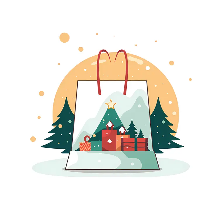 Decorative Christmas Shopping Bag