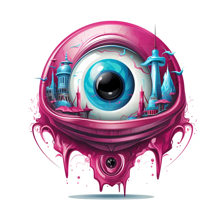 Surreal Eye with Futuristic Cityscape