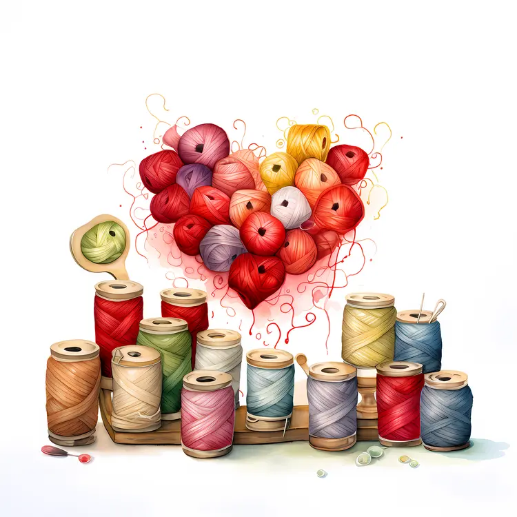 Colorful Yarn Balls and Spools