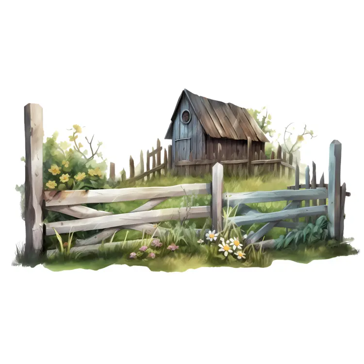 Rustic Fence and Shed