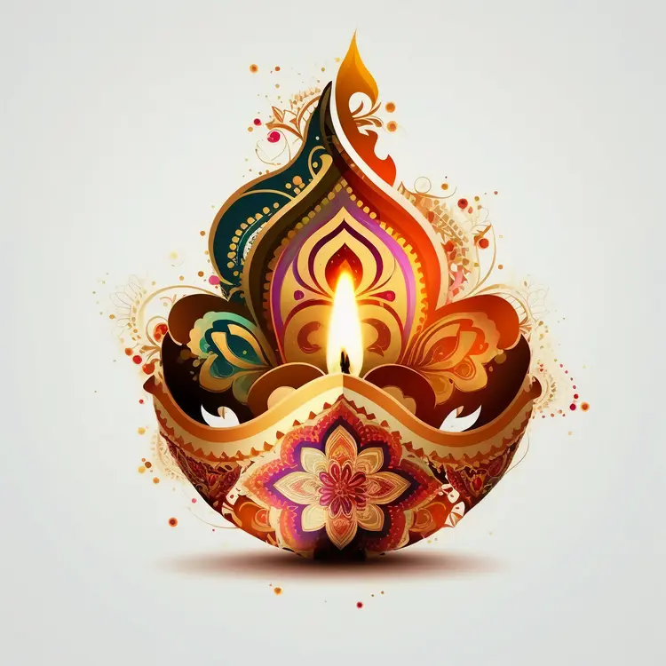 Decorative Diya Lamp for Diwali Celebration
