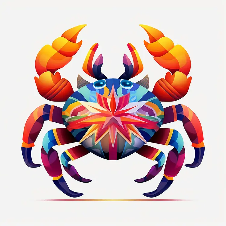 Vibrant Colorful Crab Illustration