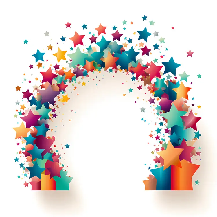 Colorful Star Arch with Rainbow Effect